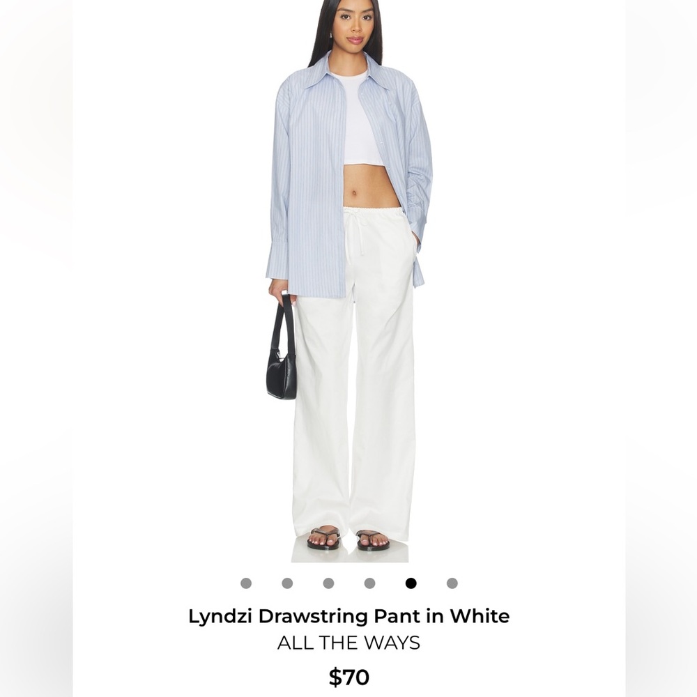 Lyndzi Drawstring Wide-Leg Pants in White